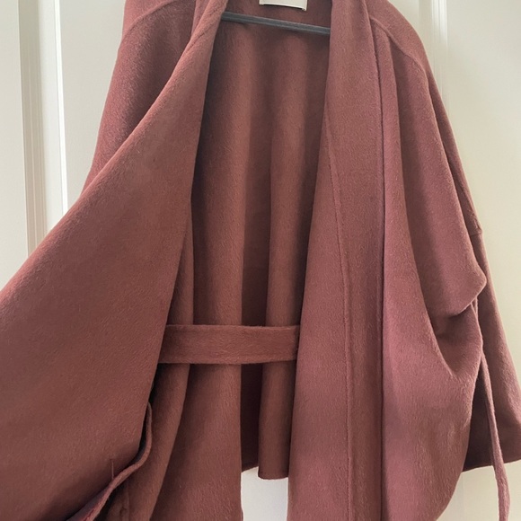 ZUM oversized Sheep Wool double face Belted Kimono Jacket coat S - Picture 6 of 9